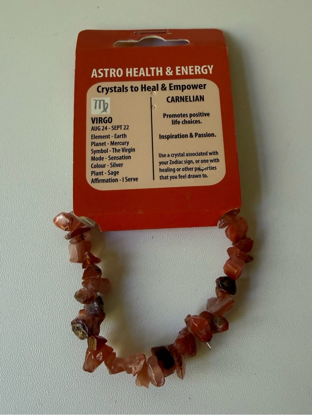 Carnelian Chip Bracelet for Women - Orange Gemstone Jewelry